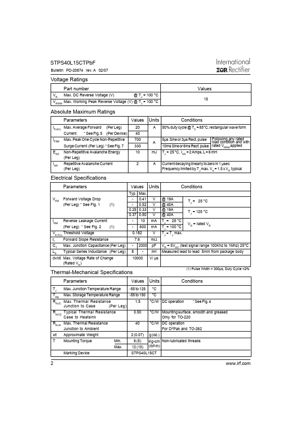 STPS40L15CTPBF