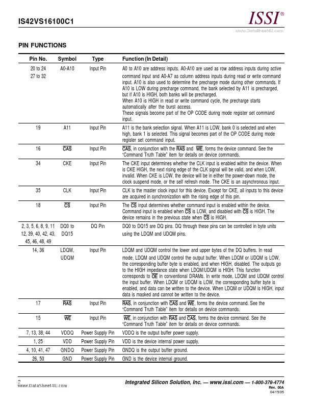 IS42VS16100C1