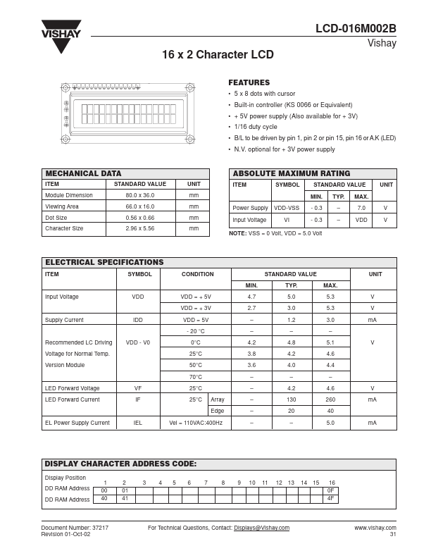 LCD-016M002B