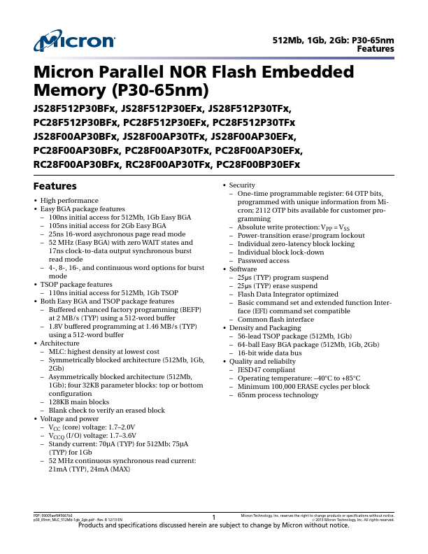 JS28F512P30TFA