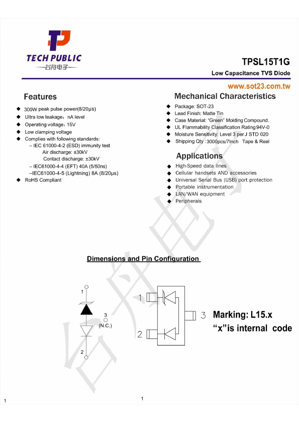 TPSL15T1G