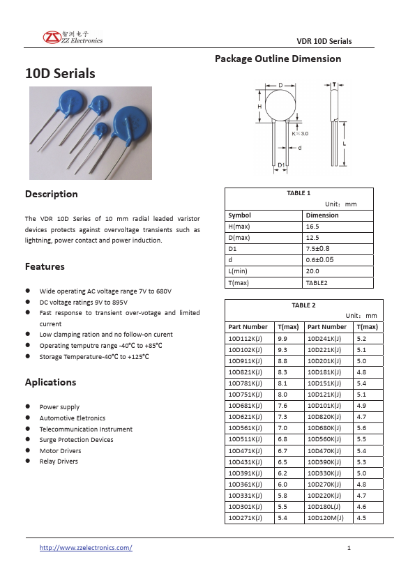 VDR10D751K