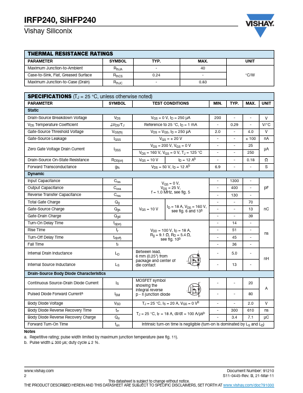 IRFP240PbF