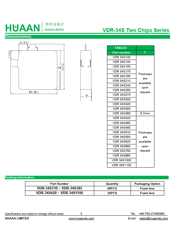 VDR-34S561K