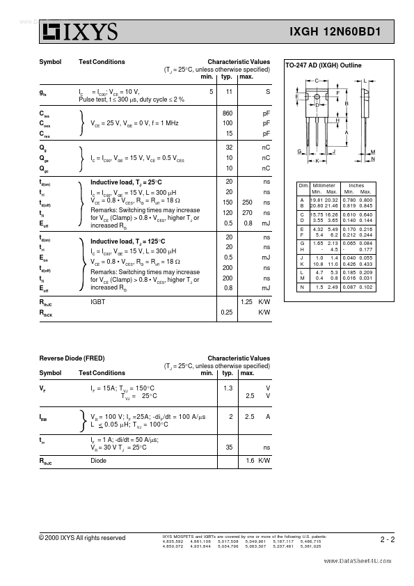 IXGH12N60BD1