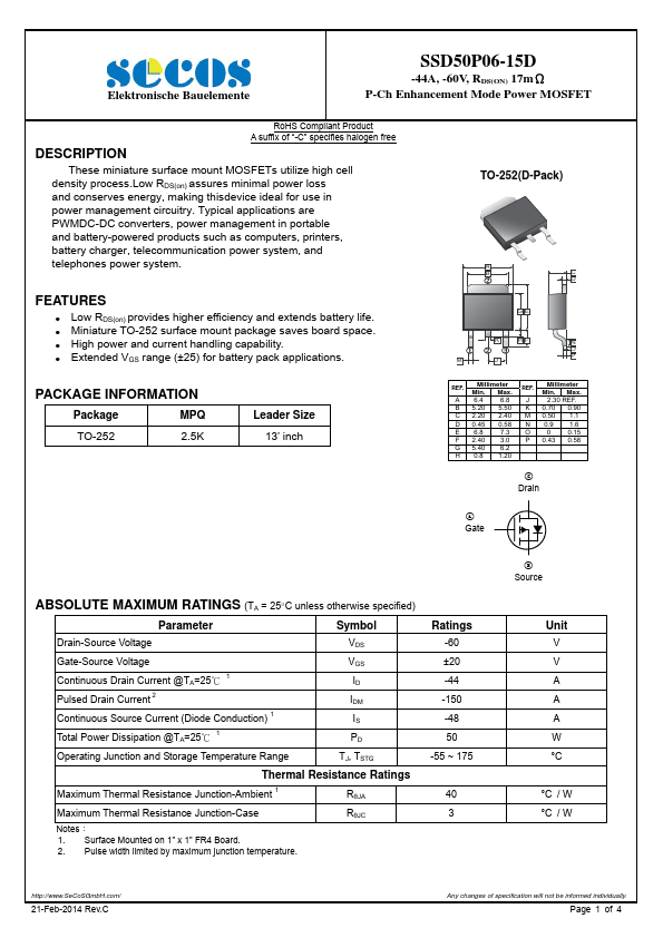 SSD50P06-15D