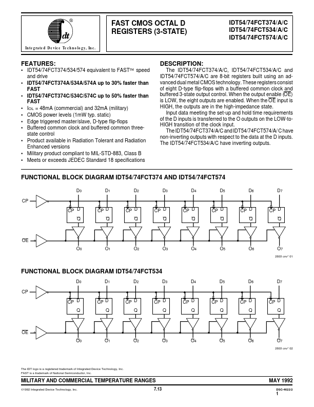 IDT54FCT534C