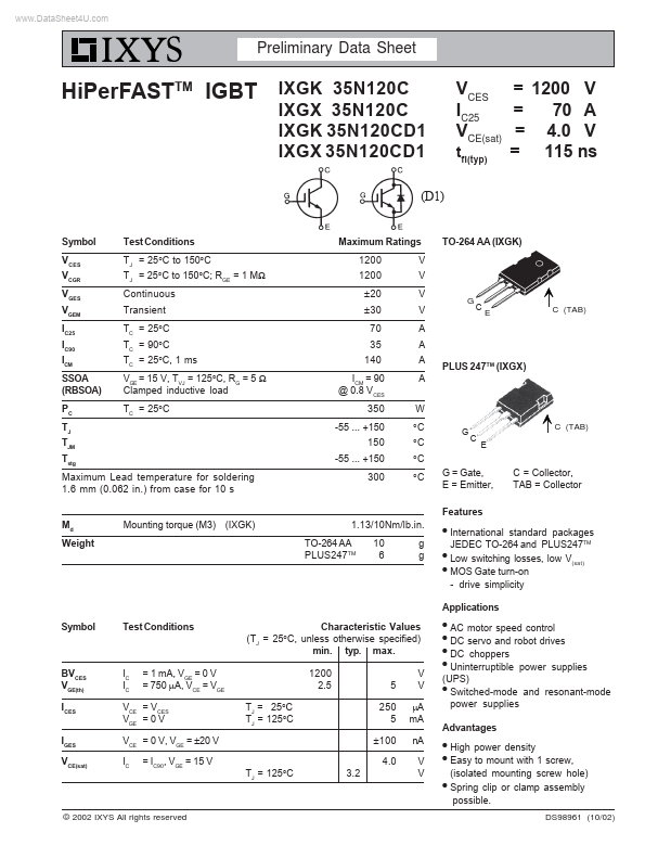 IXGX35N120CD1