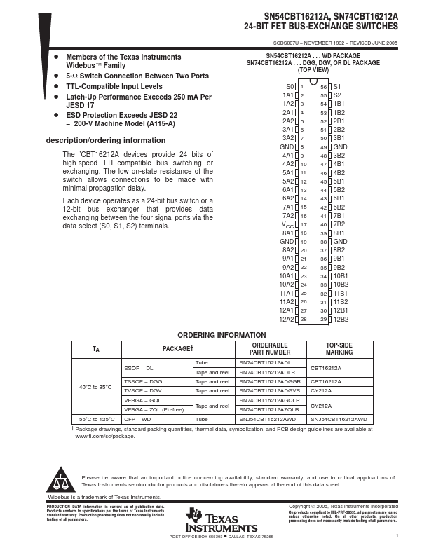 SN74CBT16212A