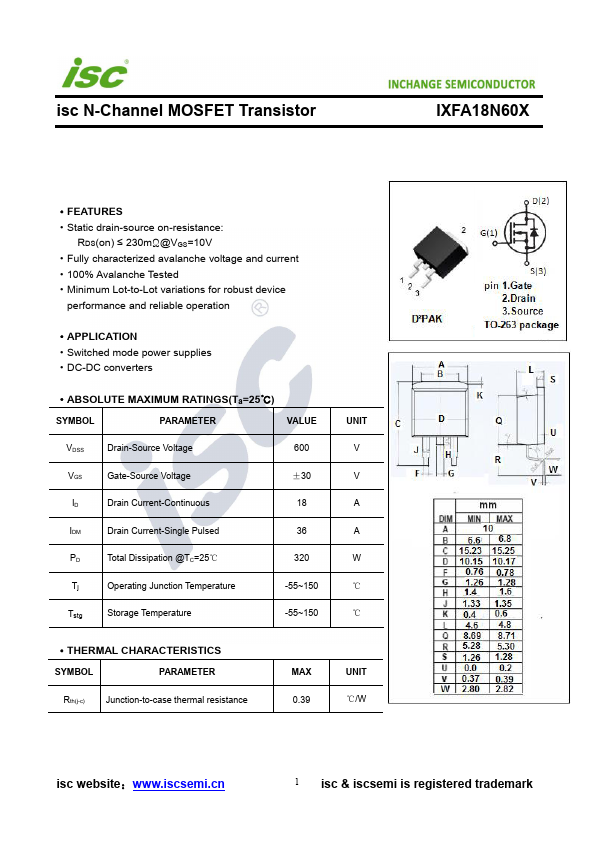 IXFA18N60X