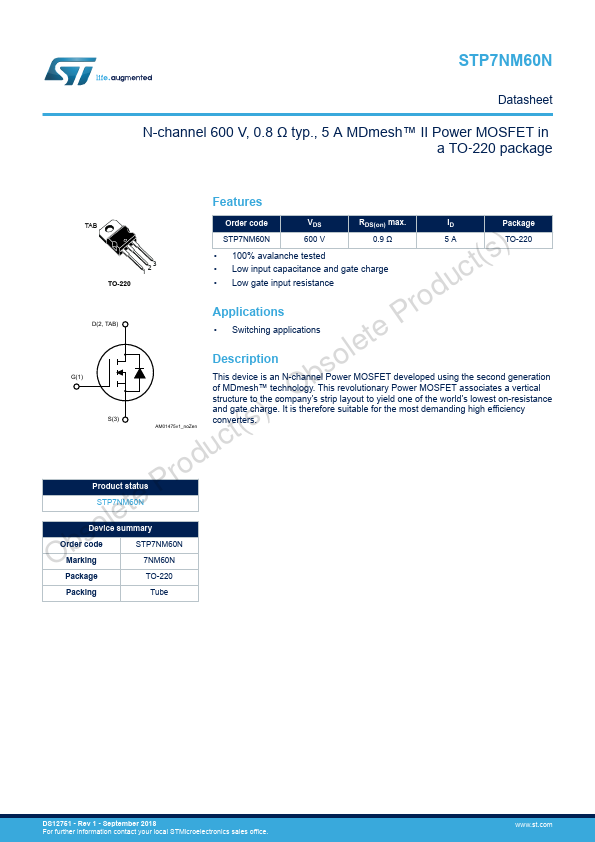 STP7NM60N