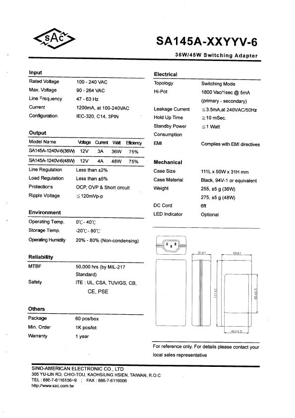 SA145A-1240U-6