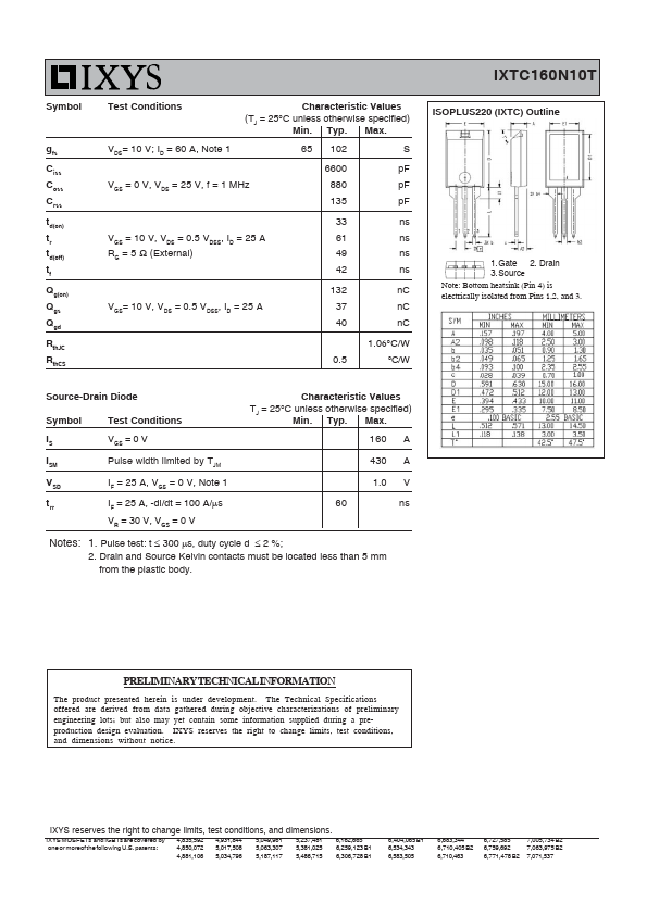 IXTC160N10T