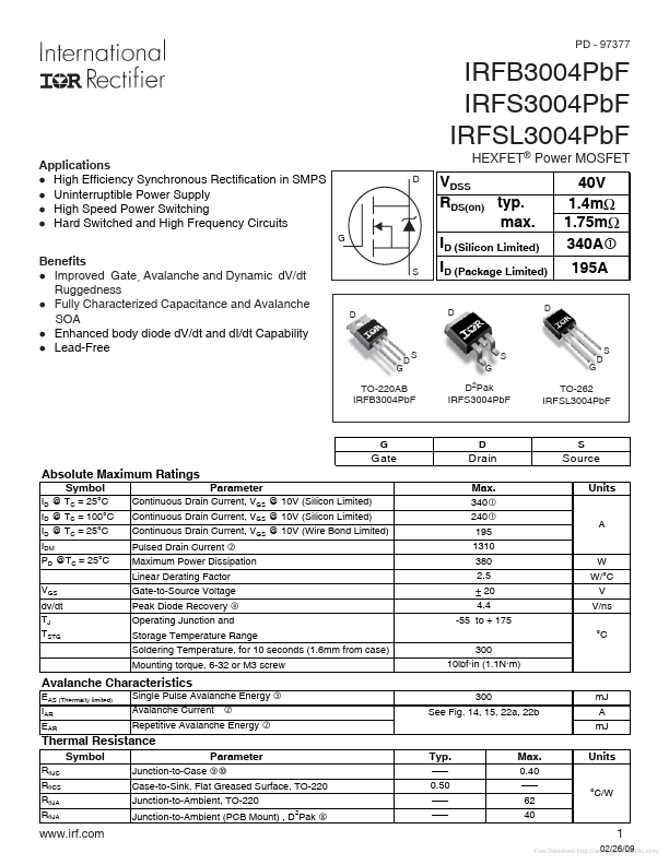 IRFS3004PBF