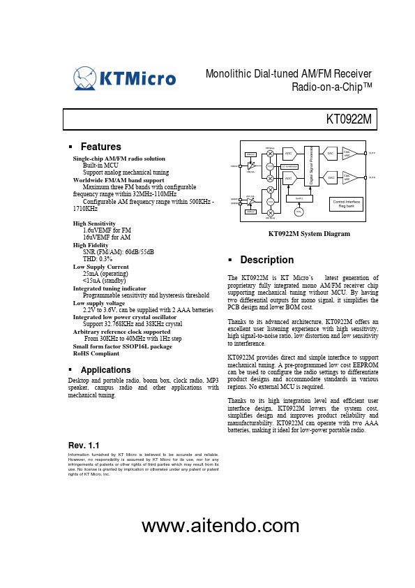 KT0922M