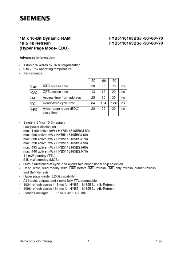 HYB5118165BJ-70