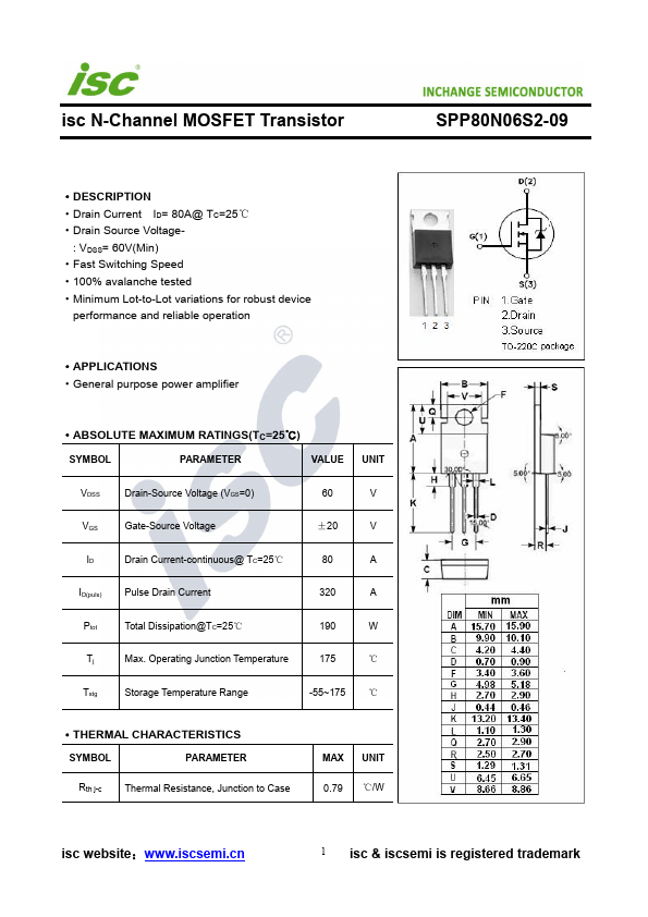 SPP80N06S2-09