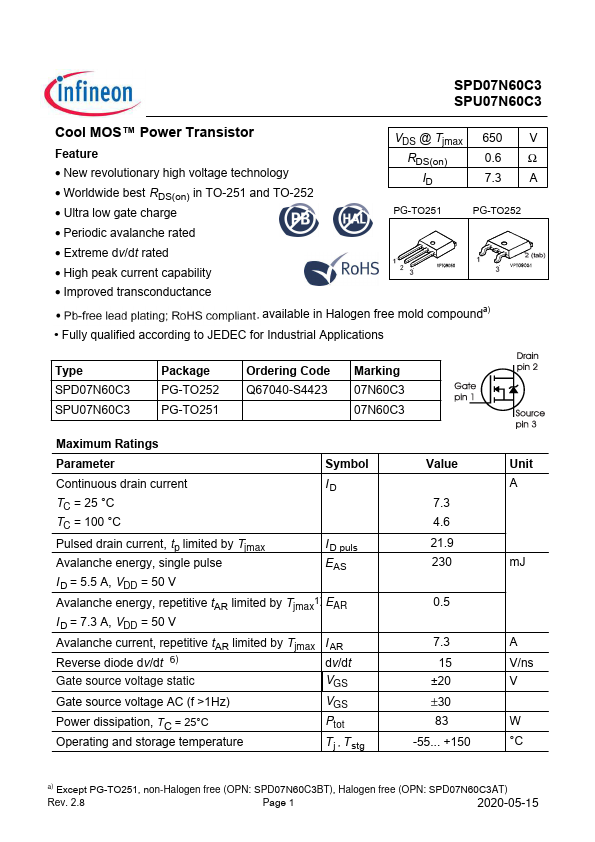 SPD07N60C3