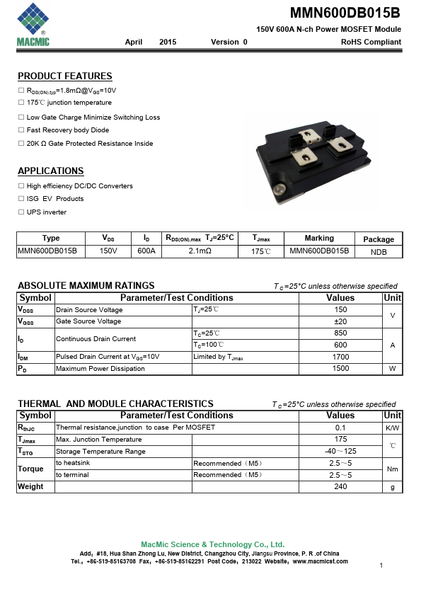 MMN600DB015B