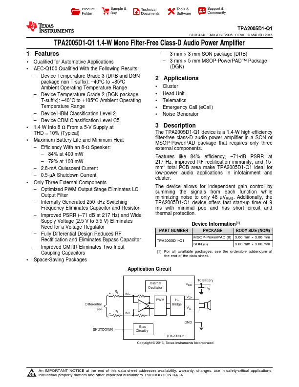 TPA2005D1-Q1