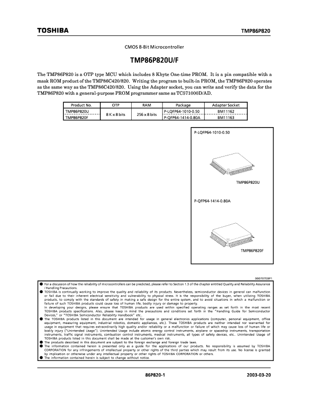 TMP86P820U