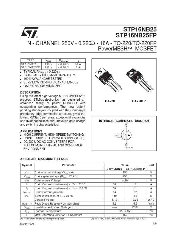 STP16NB25FP