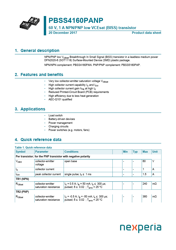 PBSS4160PANP