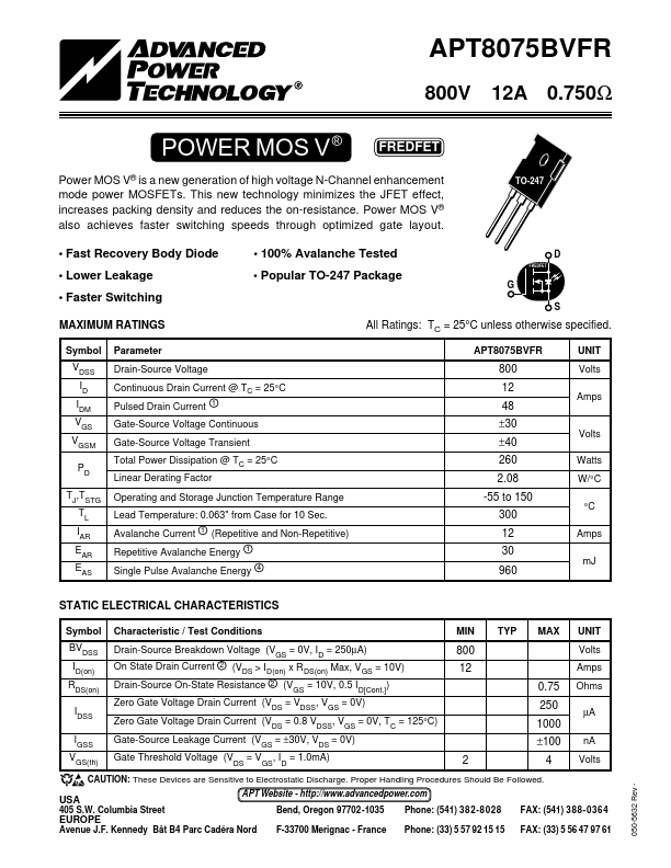 APT8075BVFR