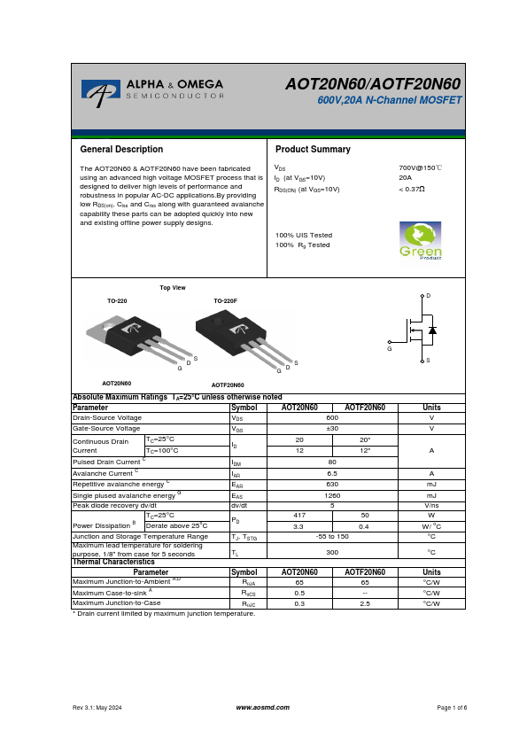 AOTF20N60