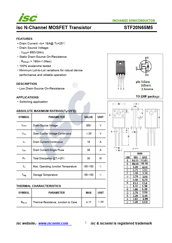 STF20N65M5