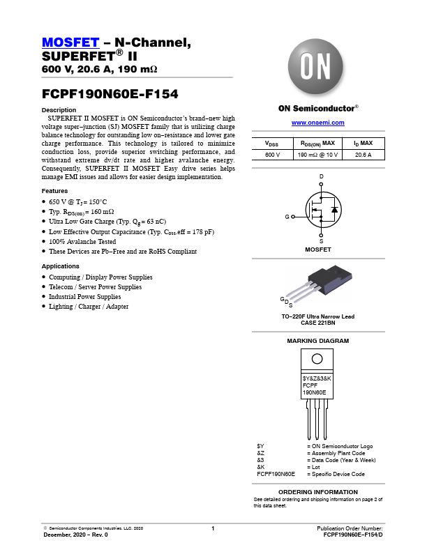 FCPF190N60E-F154