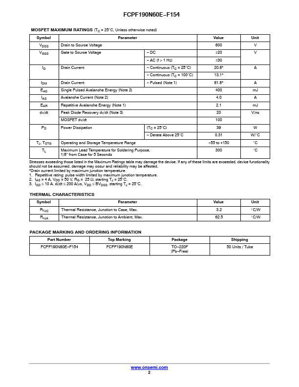 FCPF190N60E-F154