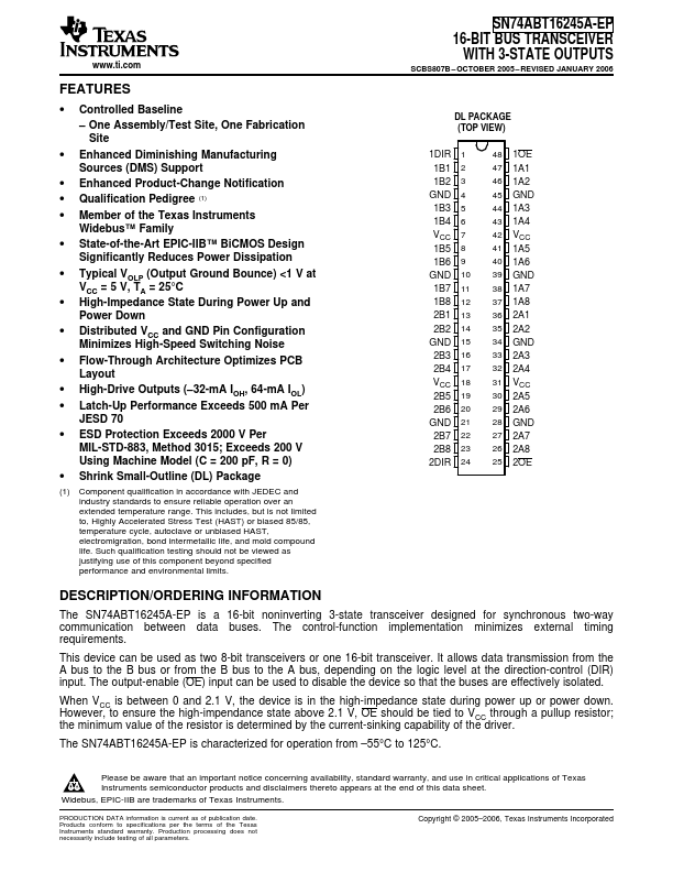 SN74ABT16245A-EP