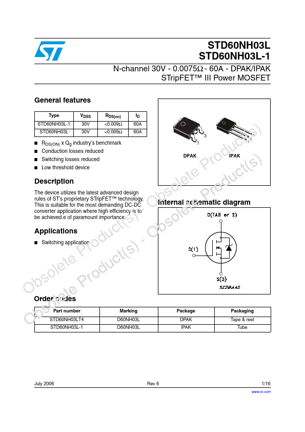 STD60NH03L-1