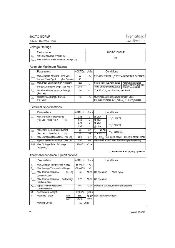 40CTQ150PBF