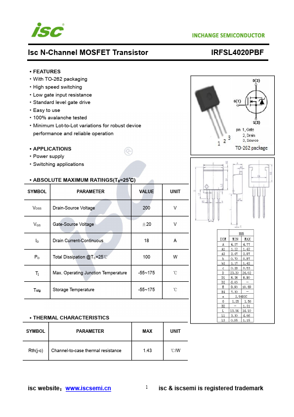 IRFSL4020PBF