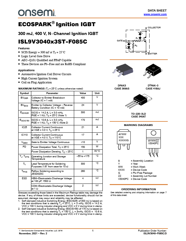 ISL9V3040S3ST-F085C