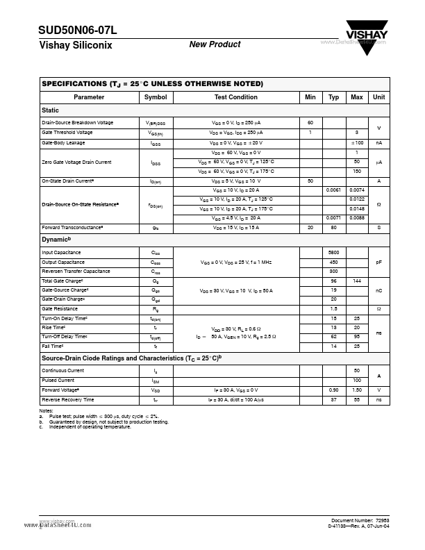 SUD50N06-07L