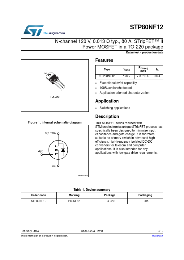 STP80NF12FP