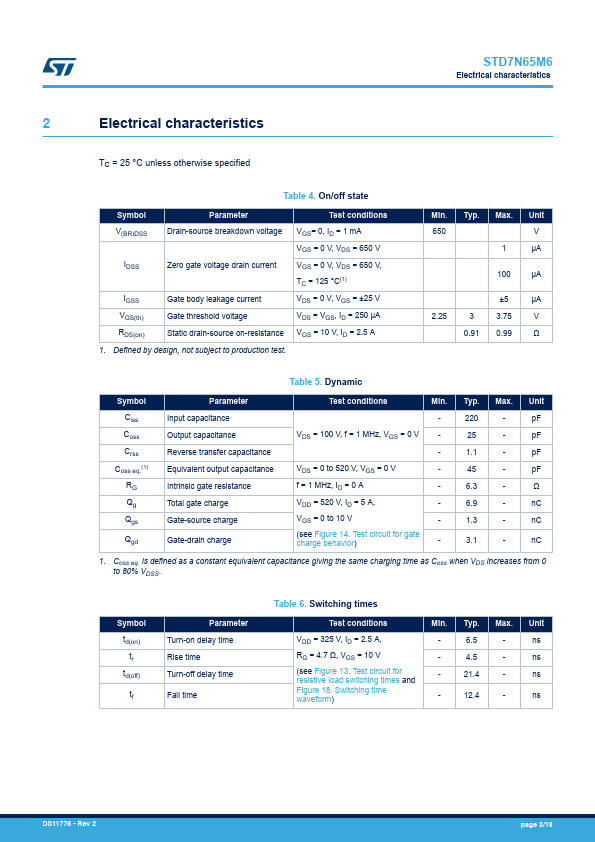 STD7N65M6