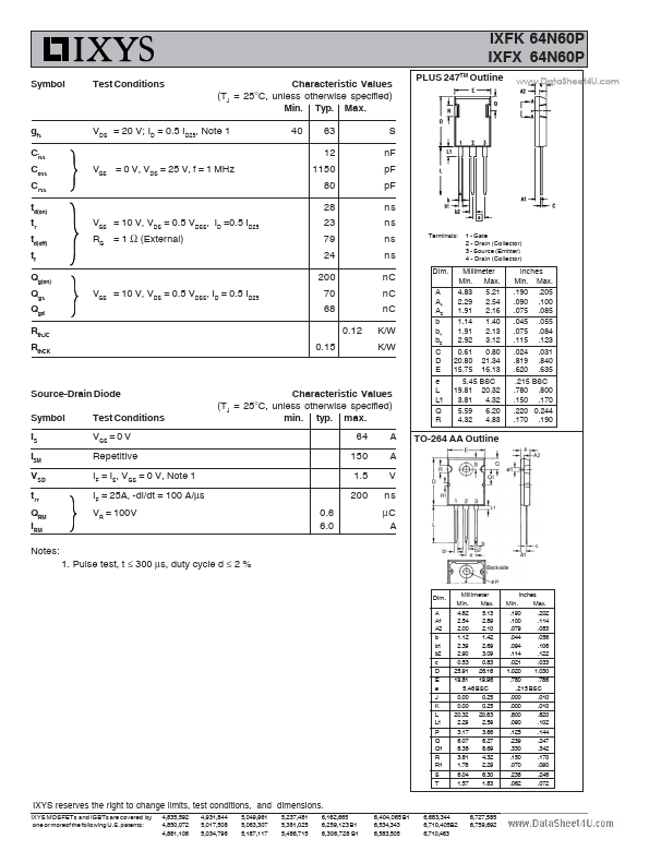 IXFX64N60P