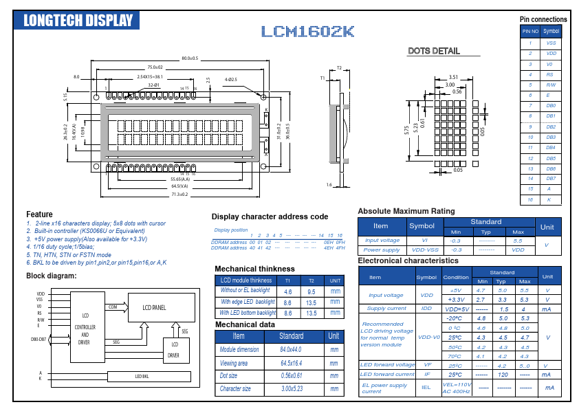 LCM1602K