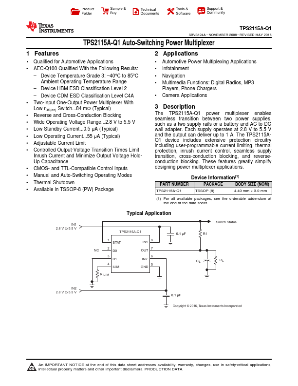 TPS2115A-Q1